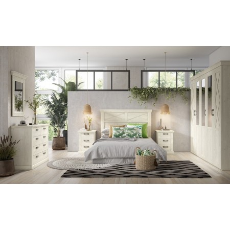 dormitorio de matrimonio en pino blanco