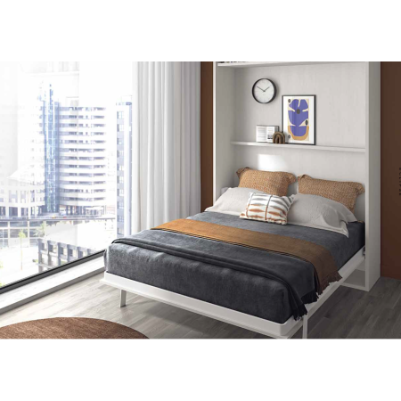 Mueble cama con armario en tono blanco en Calatayud