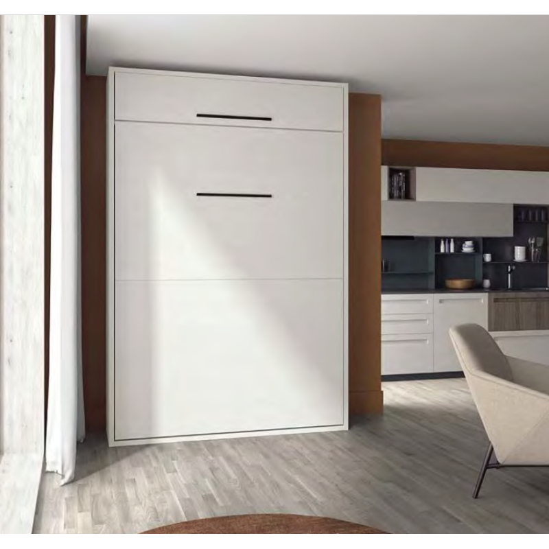 Mueble cama con armario en tono blanco en Calatayud