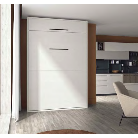 Mueble cama con armario en tono blanco en Calatayud