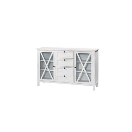 Aparador blanco 2 puertas 4 cajones