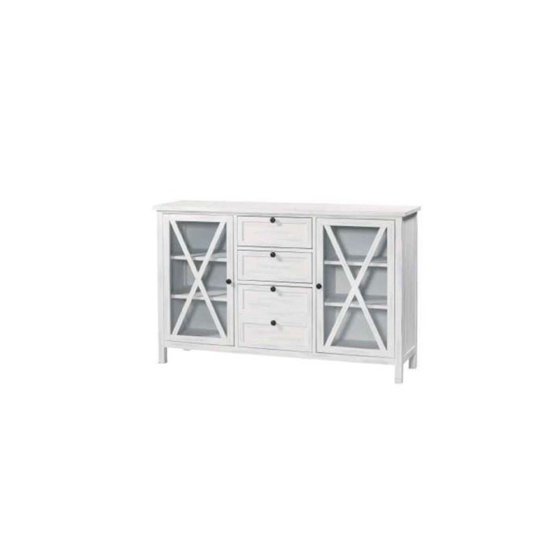 Aparador blanco 2 puertas 4 cajones