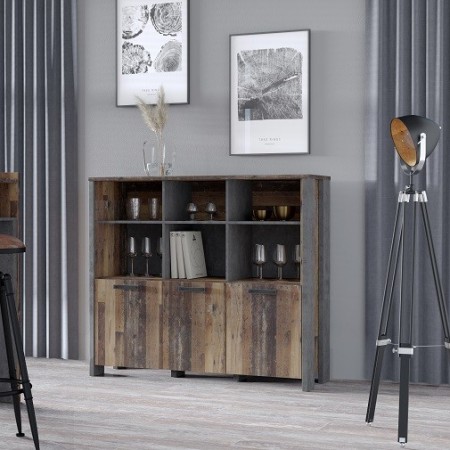 moderna consolas estilo industrial con tiradores metalicos