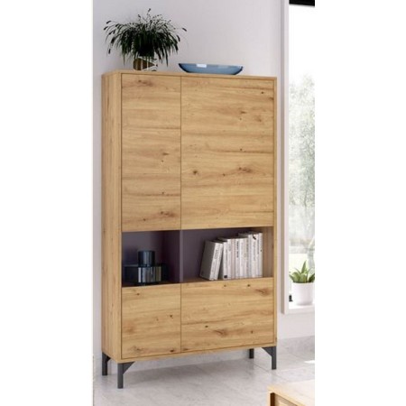 Moderno aparador de 4 puertas en grafito y nordic