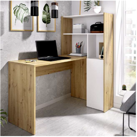 Mesa en Tono Nordic y Blanco con 2 Montajes