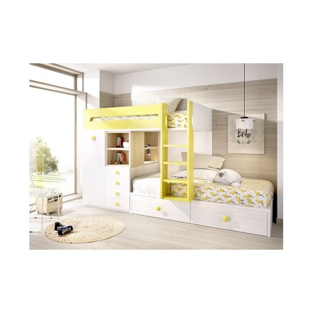 Litera juvenil moderna con almacenaje