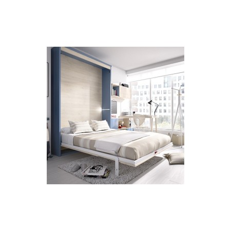 Amplia cama abatible con escritorio y estantería