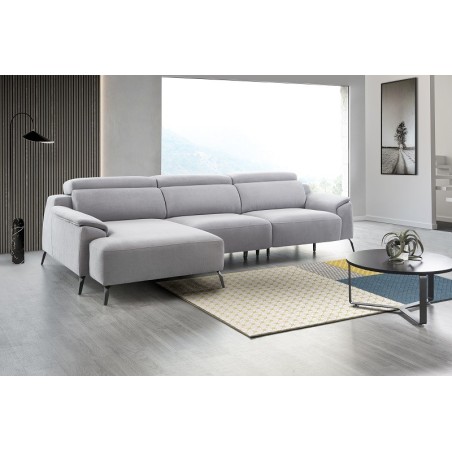 moderno sofa de dos plazas con chaiselonge asientos deslizantes