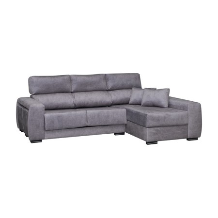 Economico sofá de dos plazas con chaiselongue y asientos deslizantes y abatibles