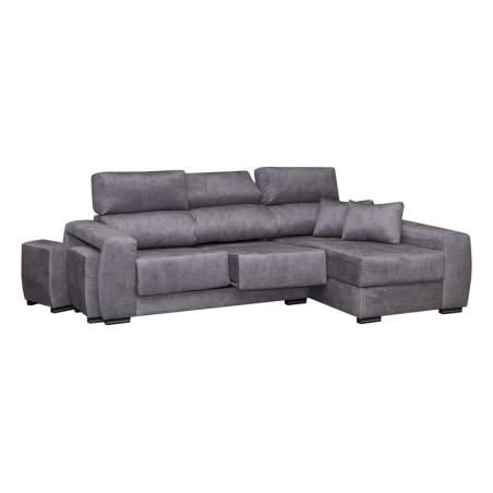 Economico sofá de dos plazas con chaiselongue y asientos deslizantes y abatibles