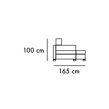 Sofá de 3 plazas y chaiselongue 260 cm