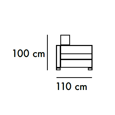 Sofá de 2 plazas y chaiselongue 240 cm
