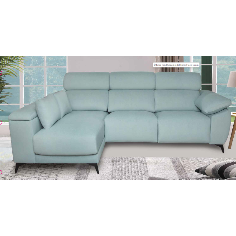 Sofá de 2 plazas y chaiselongue 240 cm