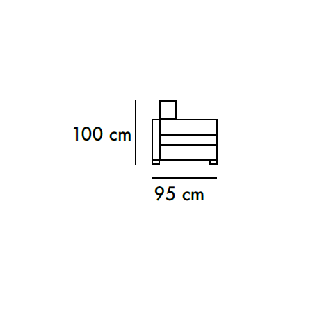 Sofá de 2 plazas y chaiselongue 230 cm