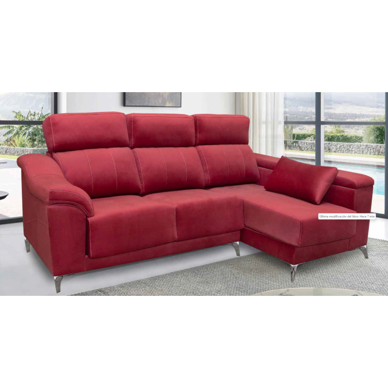 Sofá de 2 plazas y chaiselongue 230 cm