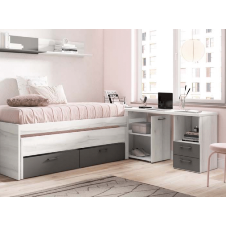 Composición juvenil cama, escritorio y estante en Calatayud