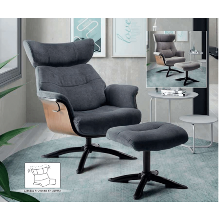 Butaca con cabezal regulable + pouf en Calatayud