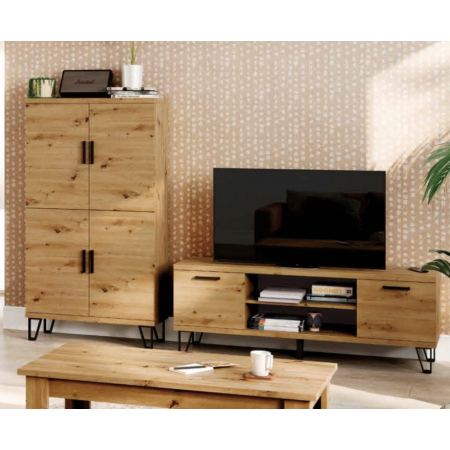 Salon compuestos por mueble TV y aparador 4 puertas