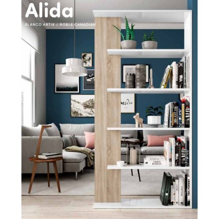 Estantería de salón blanco roble en Calatayud