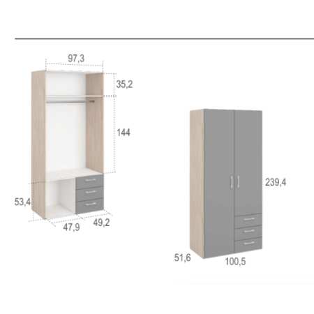 Armario de dormitorio juvenil en Calatayud