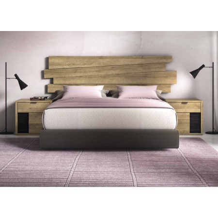 Cabecero  en roble con mesitas en Calatayud