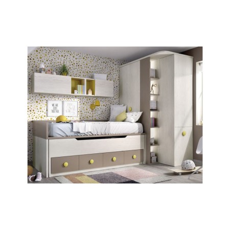 compacto 2 camas + 4 cajones